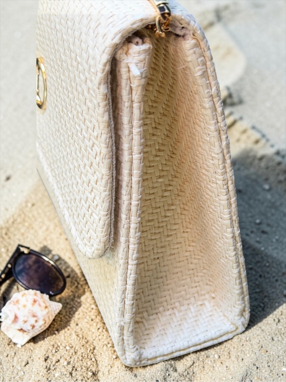 Tommy Bahama Bamboo Top Handle Straw Crossbody Bag NWT - Picture 6 of 10